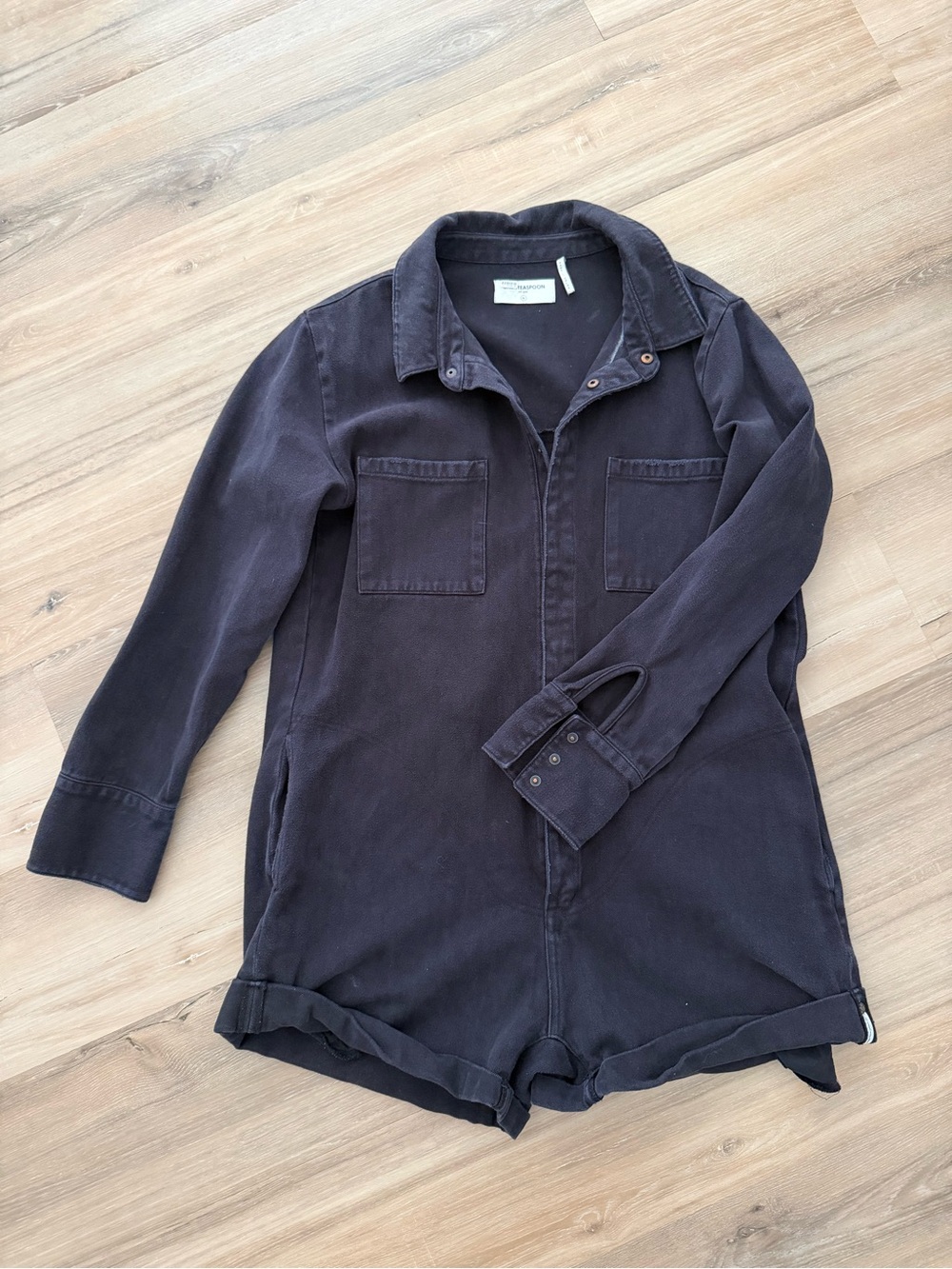 One Teaspoon Black Denim Long Sleeve Romper – XL